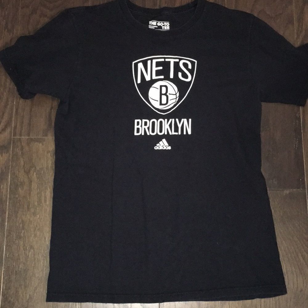 Black adidas go to t Brooklyn New York Nets nba t shirt M mens